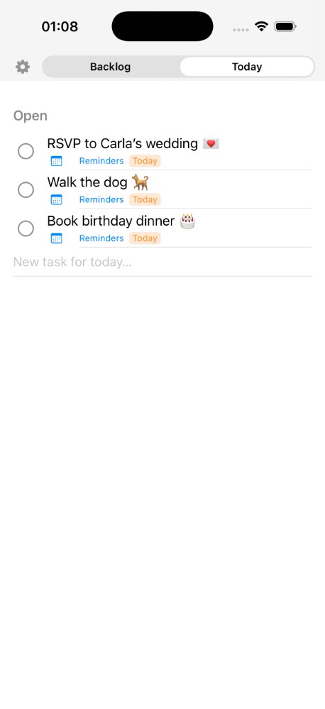 Daily Focus — today, on purpose